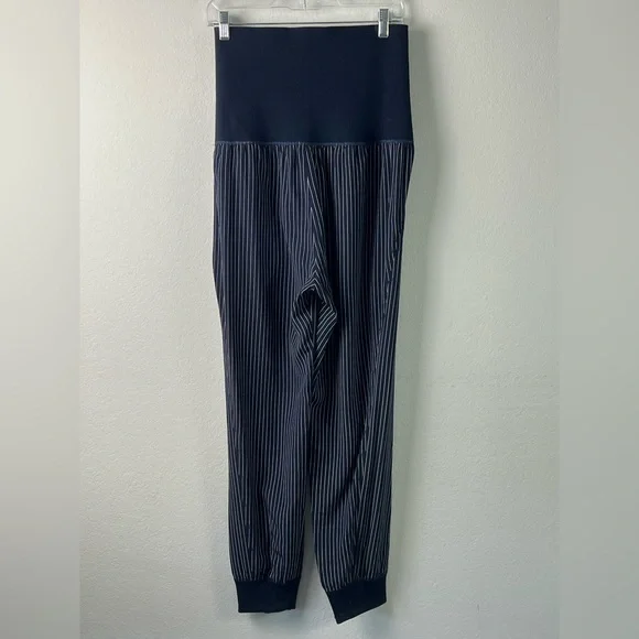 Theory Silk Pinstripe Maternity Jogger Pants - Picture 2 of 12